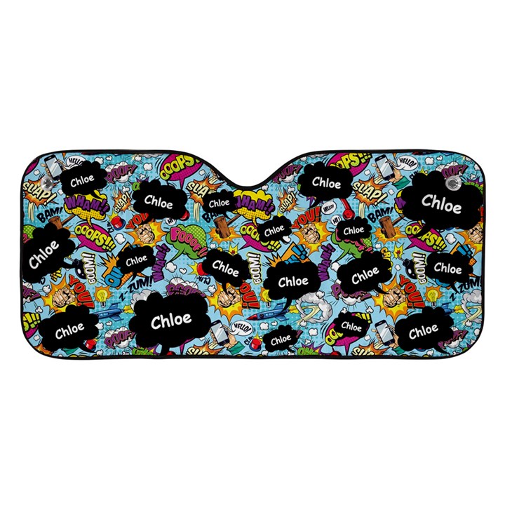 Personalized Name Any Text Comics Style Car Windshield Sunshade Car Windshield Sunshade