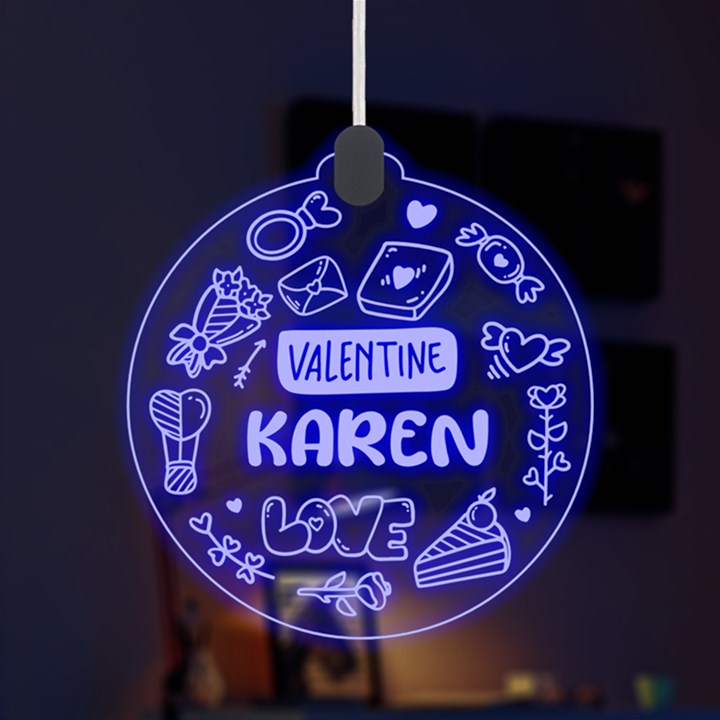 Personalized Couple Valentine Day Names Any Text LED Acrylic Ornament LED Acrylic Ornament