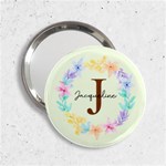 Personalized Name Any Text Colorful Flower Frame Handbag Mirror 2.25  Handbag Mirror Front