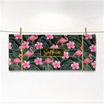 Personalized Tropical Summer Flamingo Name Any Text Hand Towel Hand Towel Front