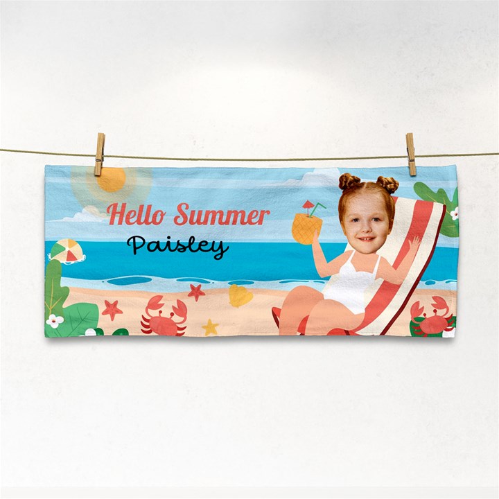 Personalized Tropical Summer Name Any Text Hand Towel Hand Towel