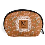 Personalized Floral Initial Name Accessory Pouch (Large) Front