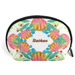 Personalized Floral Name Any Text Accessory Pouch (Large) Front