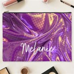 Print Iridescent Wavy Fabric  Cosmetic Bag (XXXL) Front