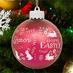 Personalized Easter Day Rabbit Egg Name LED Glass Sphere Ornament Back