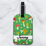 Mushroom Pattern Nappa Leather Luggage Tag Rectangle Front