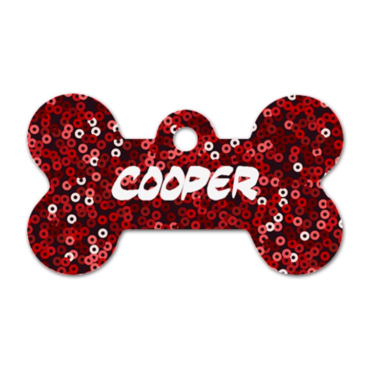 Graphic Pattern Dog Tag Bone (One Side)
