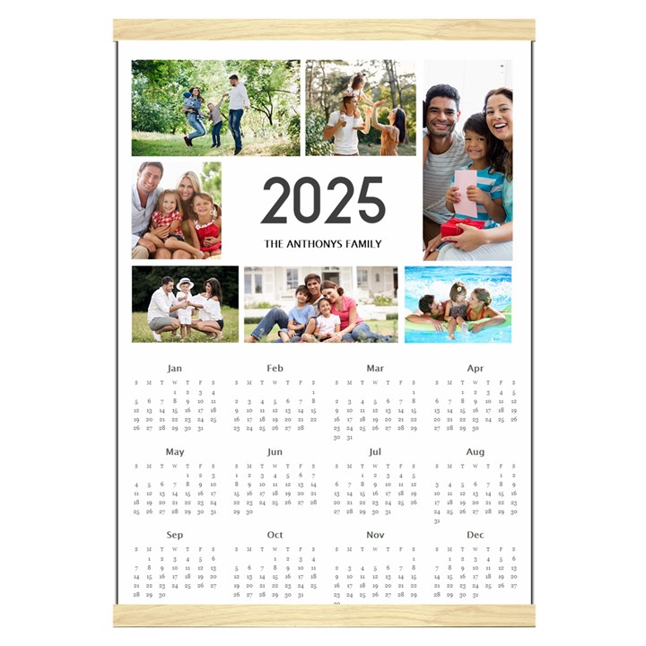 Personalized Family Calendar Canvas Yearly Calendar 16  x 22 