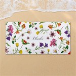 Custom Hand Drawn Floral Name Any Text 54 X27  Super Absorbent Beach Towel	 Front